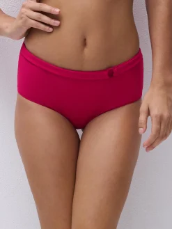 Bikiniunderdel med høj talje - Berry Magenta