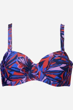 Britt polstret bikini-top - Orange hibiscus