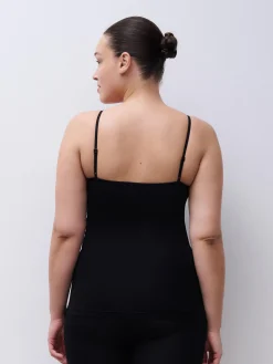 Chemise top - bomuld - Sort