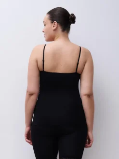 Chemise top - bomuld - Sort