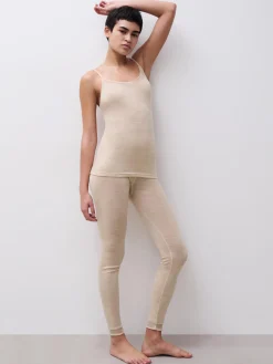 Chemise top - 100% merinould - Heather nude