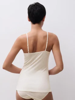 Chemise top - 100% merinould - Ivory