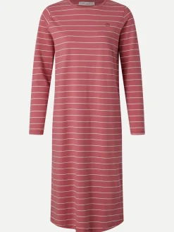 ELLIE - Natkjole LS - Mauvewood stripe