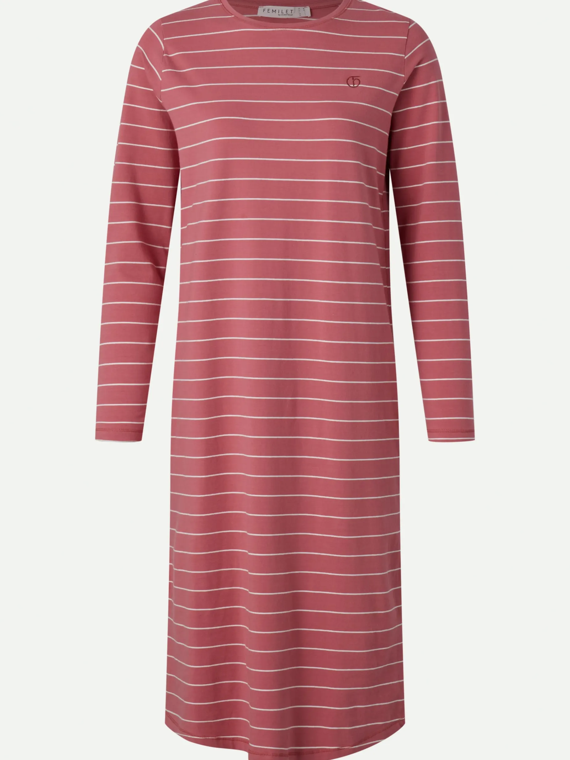 ELLIE - Natkjole LS - Mauvewood stripe