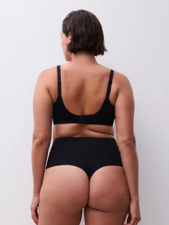 High waist Thong - Sort