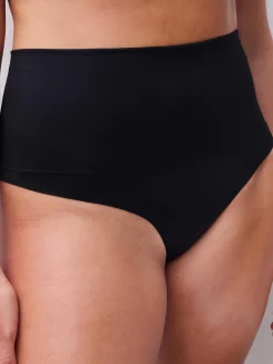 High waist Thong - Sort