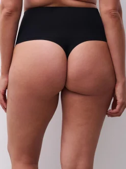 High waist Thong - Sort