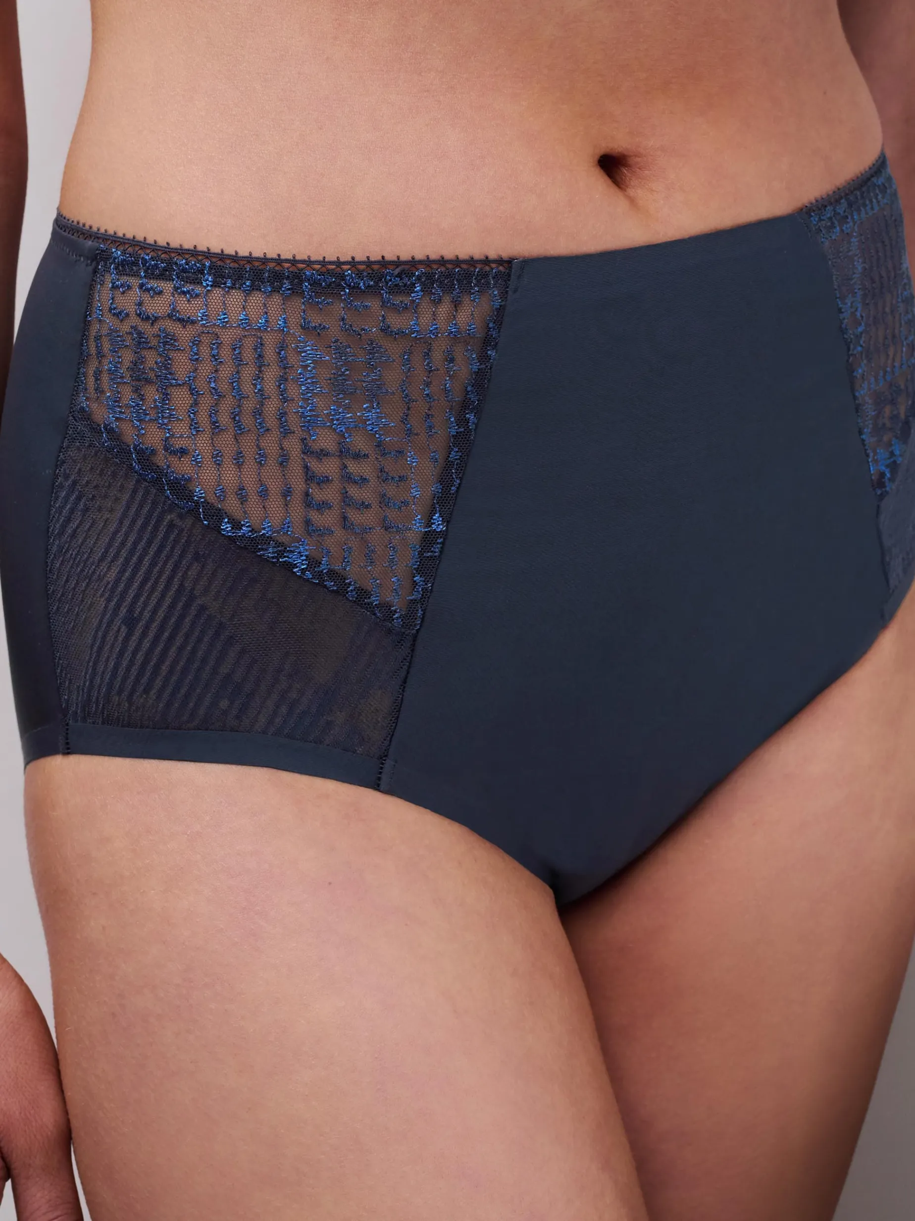 Høj talje slip - Sailing blue