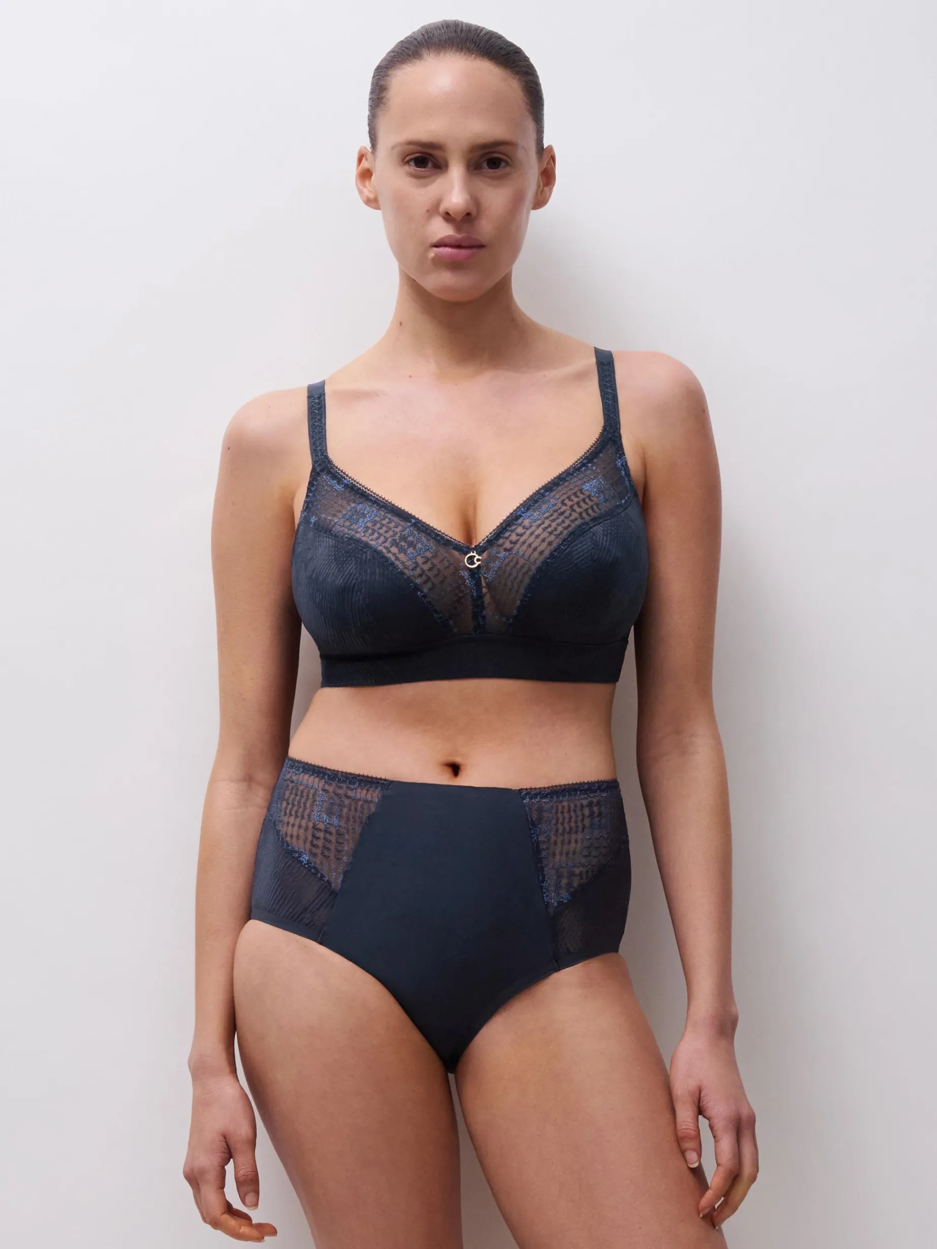 Høj talje slip - Sailing blue