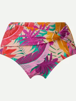 Højtaljet bikinitrusse - Colorful leaves