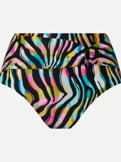 Højtaljet bikinitrusse - Colored zebra