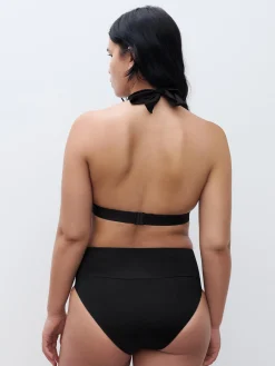 Højtaljet bikinitrusse - Sort