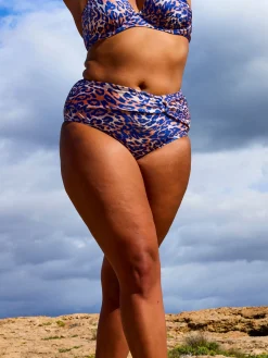 Højtaljet bikinitrusse - Wavy leopard