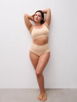Højtaljet trusse med shaping effekt - Clay Nude