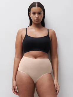 Højtaljet trusse - one size + - Golden Beige