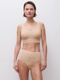 Højtaljet trusse - one size - Golden Beige