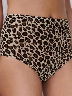 Højtaljet trusse - one size - Leopard print