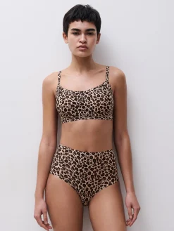 Højtaljet trusse - one size - Leopard print