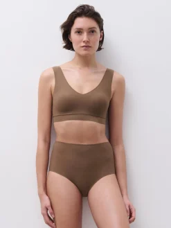 Højtaljet trusse - one size - Mocca
