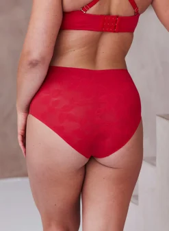 Højtaljet trusse - Passion Red