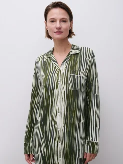 Langærmet natkjole - Green Lines