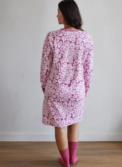 Langærmet natkjole - Pink Flower Power