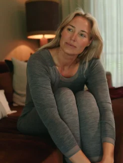 Langærmet undertrøje - 100% merinould - Heather grey