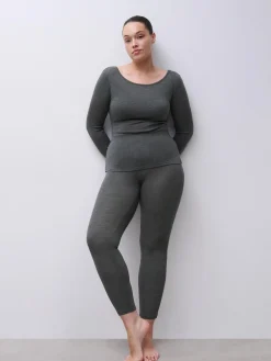 Leggings - merinould og silke - Slate Grey