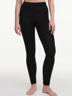 Leggings - merinould og silke - Sort