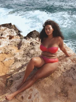 Mid Bikini-underdel - Red pink gradient