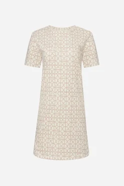 Natkjole med korte ærmer - Beige Curves