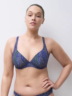 Polstret bikini-top - Blue snake