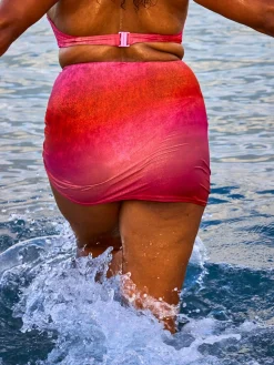 Strandnederdel - Red pink gradient