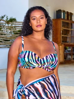 Stropløs bikinitop - Colored zebra