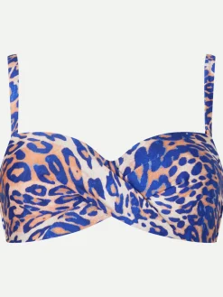 Stropløs foret bikinitop - Wavy leopard