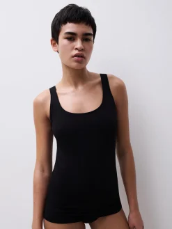 Tank top - bomuld - Sort