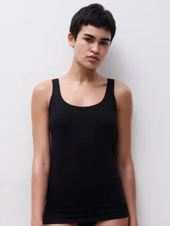Tank top - bomuld - Sort