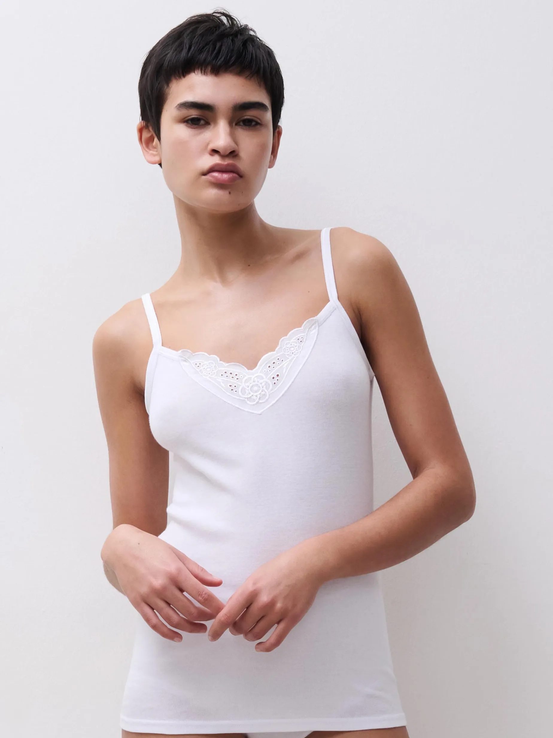 Top - 100% bomuld - White