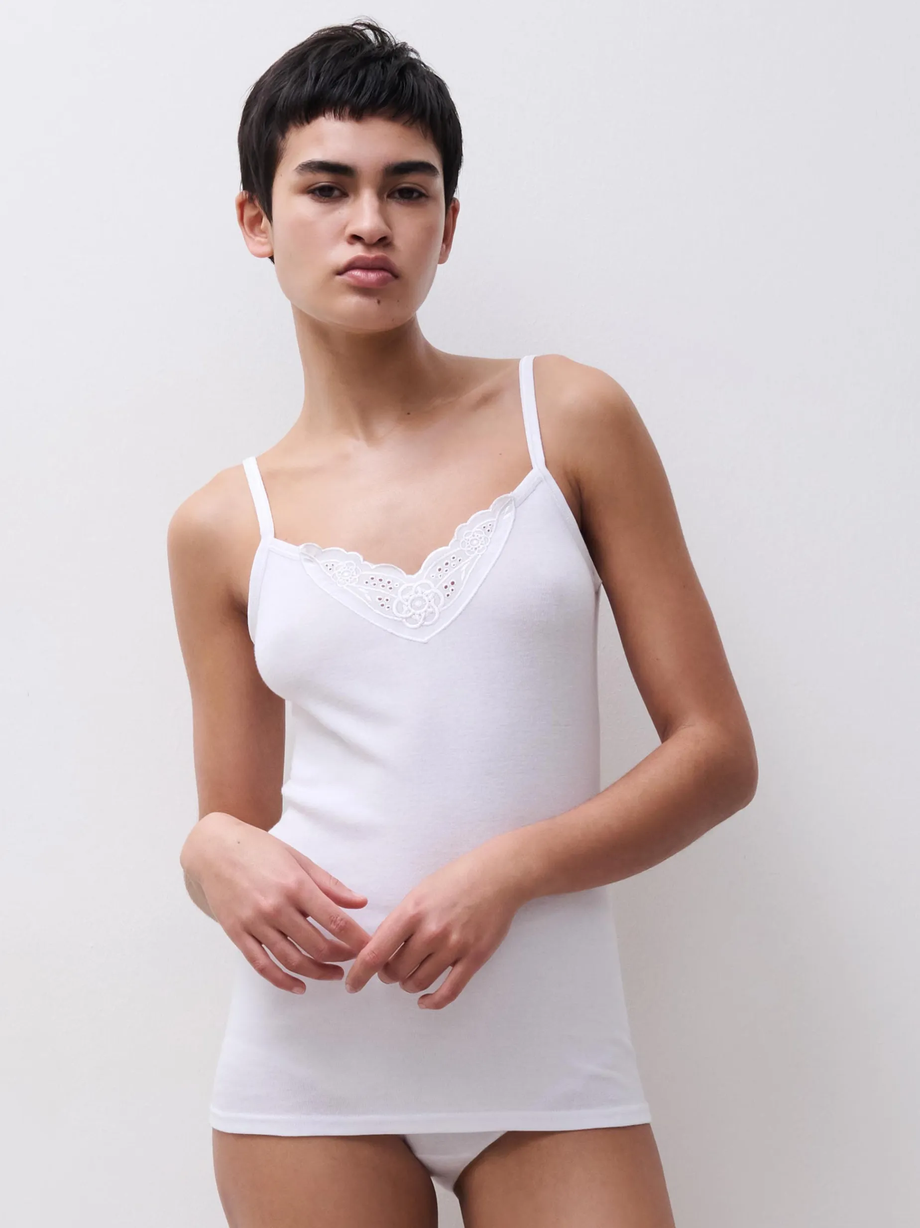 Top - 100% bomuld - White