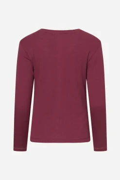 Top med lange ærmer - Beet Red