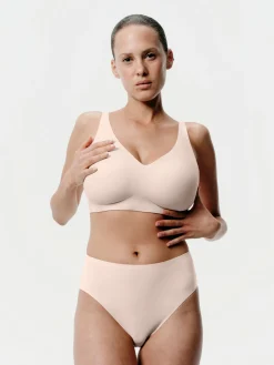 Top med V-hals - Golden Beige