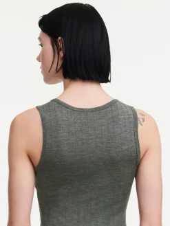 Top - merinould og silke - Slate Grey