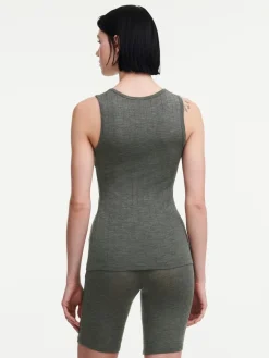Top - merinould og silke - Slate Grey