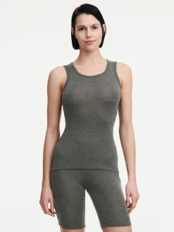 Top - merinould og silke - Slate Grey